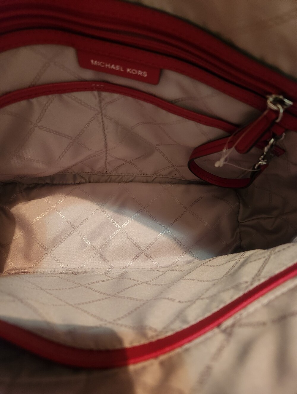 Michael Kors Bright Red Saffiano Leather Tote - Picture 4 of 8